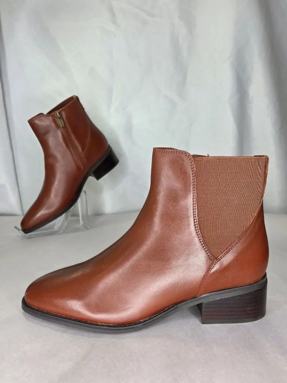 Rockport Piper Dress Booties (Dark Natural Leather) - Size 9.5 W
